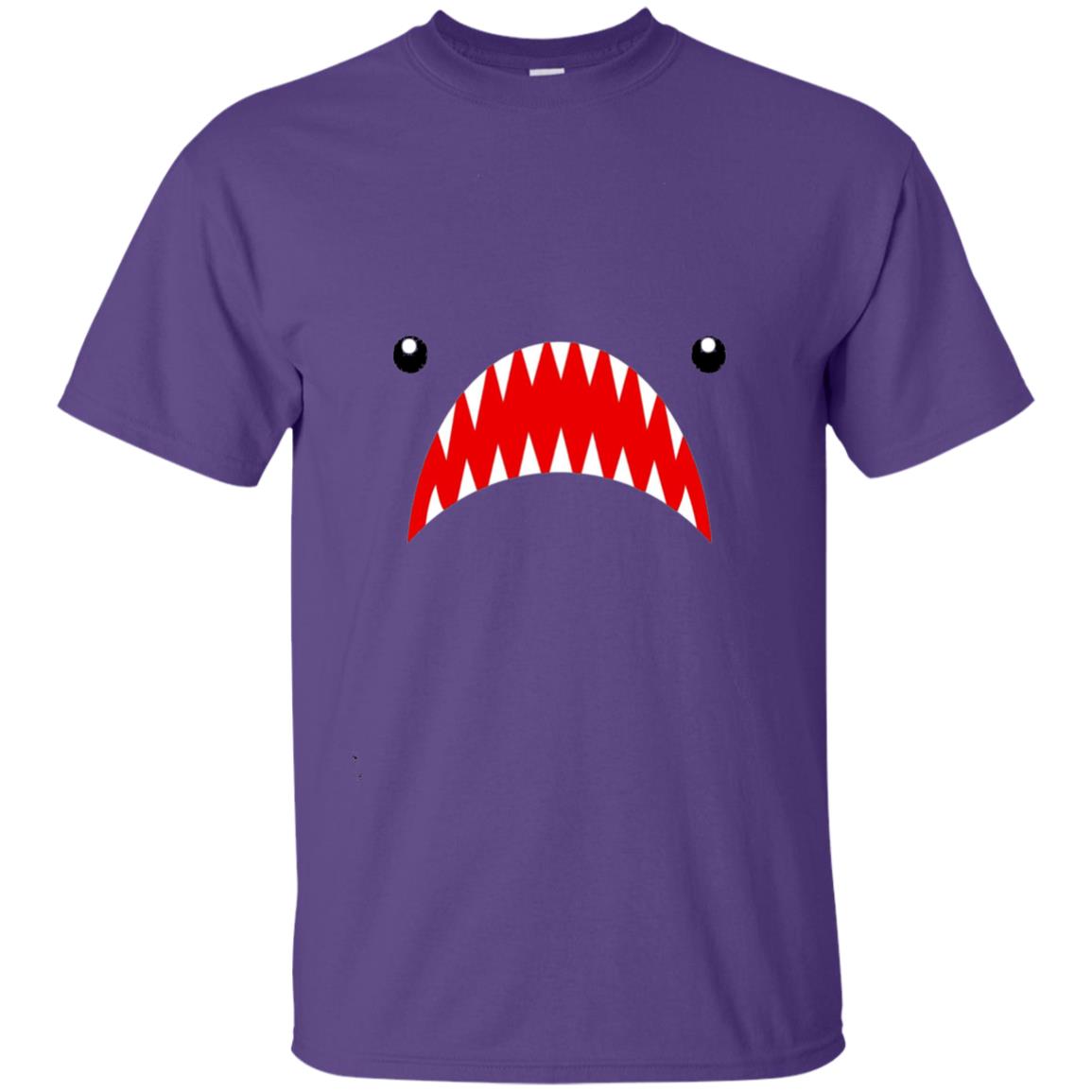Shark Face Teeth The Week Open Mouth Shirt Purple