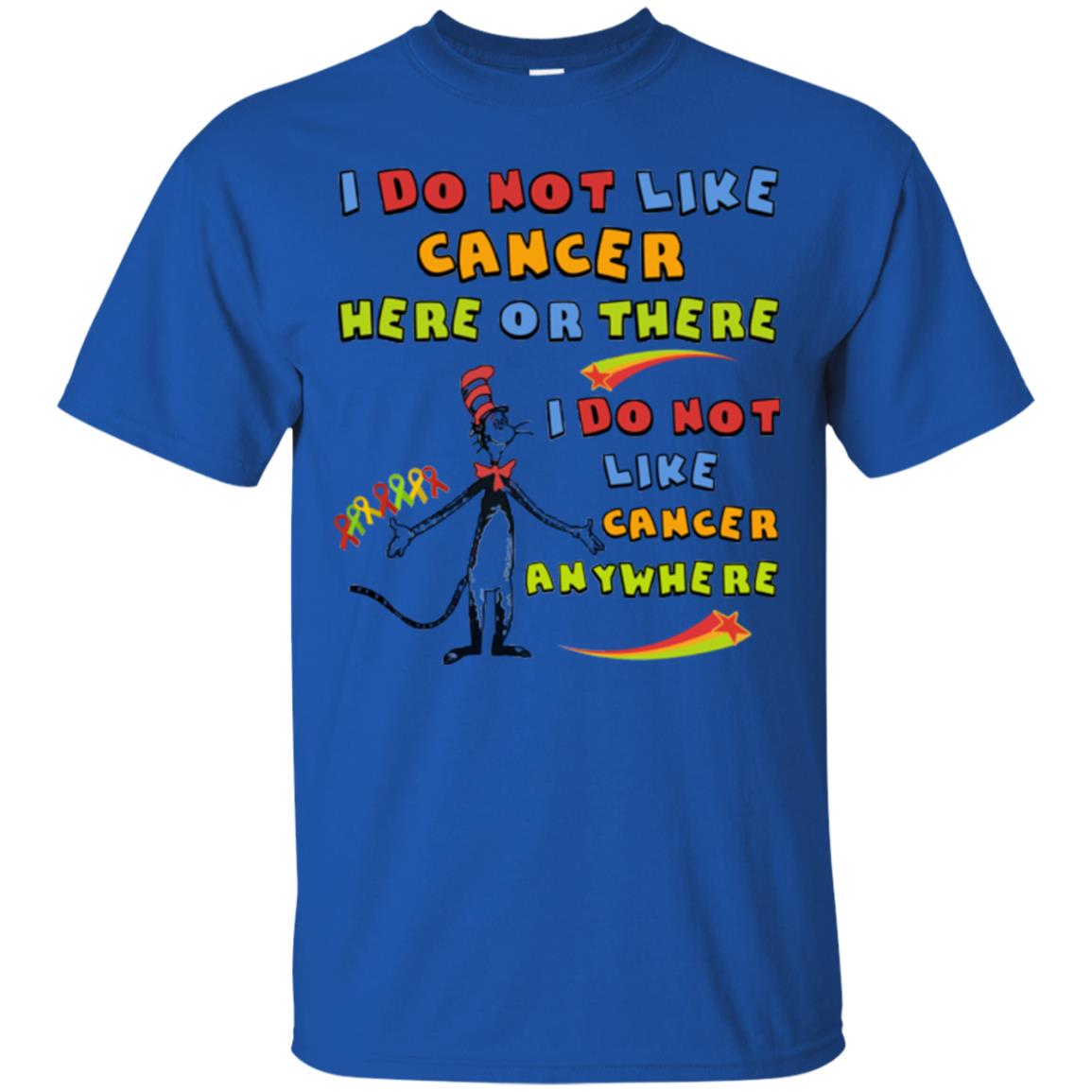 I Do Not Like Cancer Here Or There Anywhere Cacer Awareness Shirt Royal