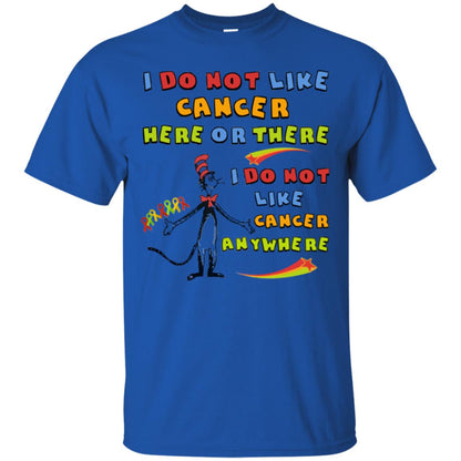 I Do Not Like Cancer Here Or There Anywhere Cacer Awareness Shirt Royal
