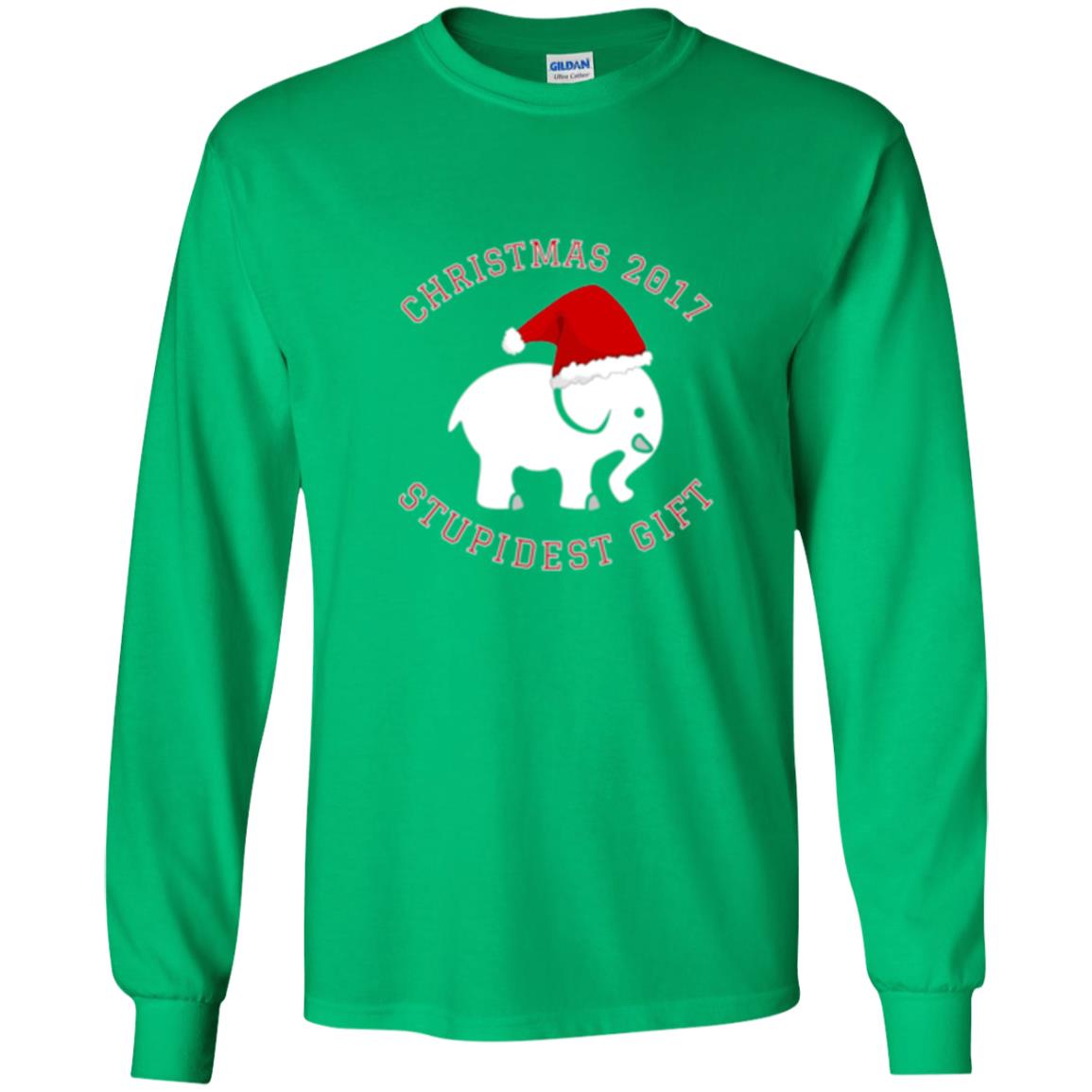 Christmas T-shirt White Elephant Christmas 2017 Stupidest Gift Irish Green