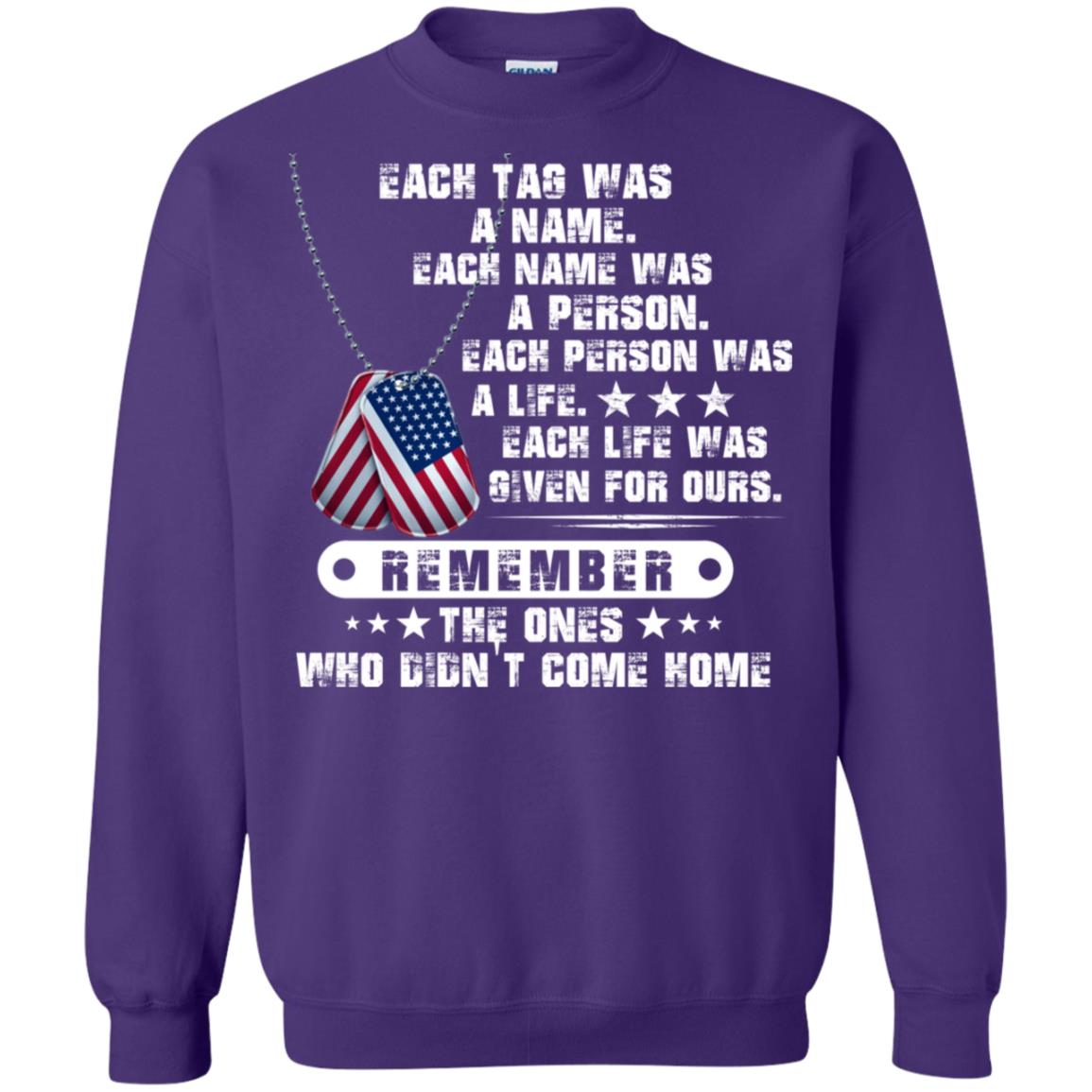 Each Tag Was A Name. Each Name Was A Person. Each Person Was A Life Shirt Purple