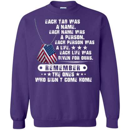 Each Tag Was A Name. Each Name Was A Person. Each Person Was A Life Shirt Purple