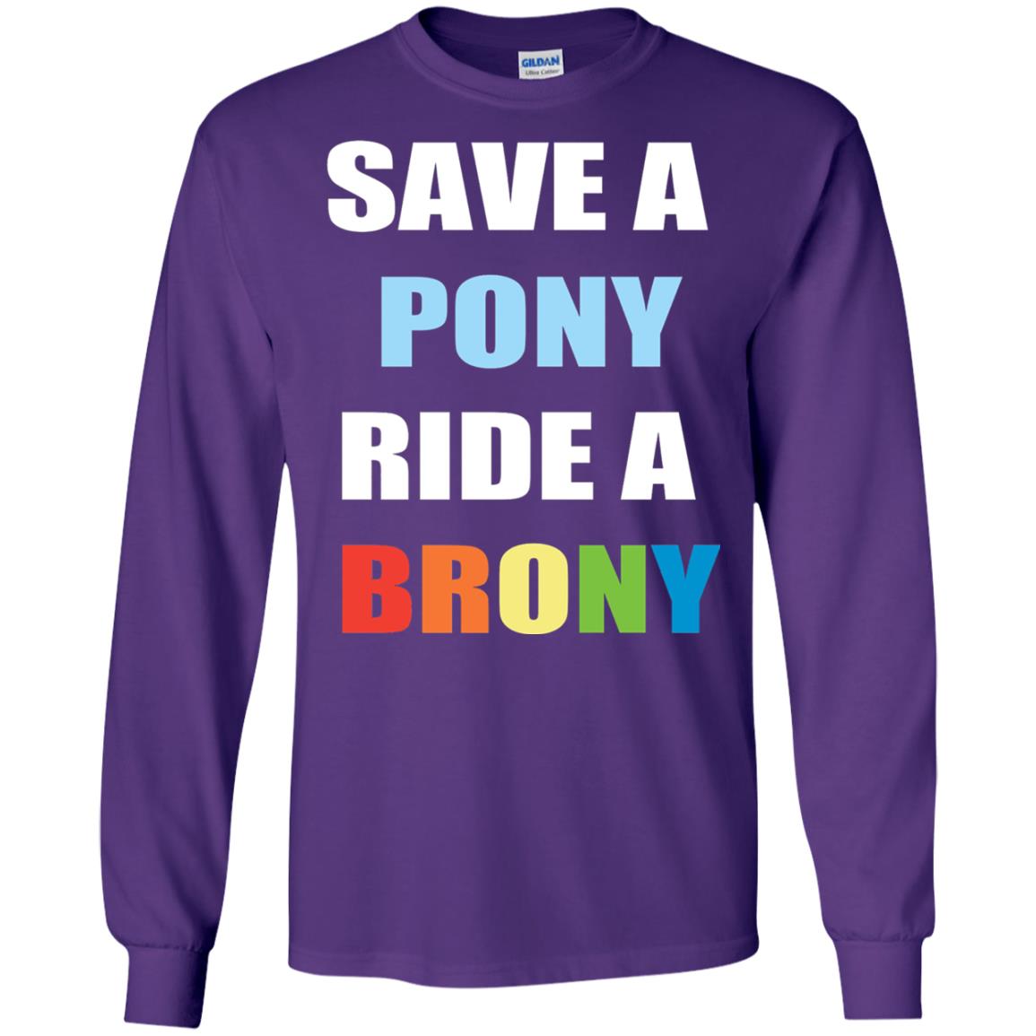 Save A Pony Ride A Brony Funny Bronies T-shirt Purple