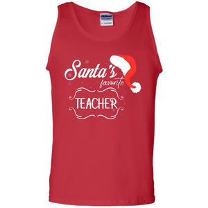 Santa's Favorite Teacher Teaching X-mas Gift Shirt For TeachersG220 Gildan 100% Cotton Tank Top