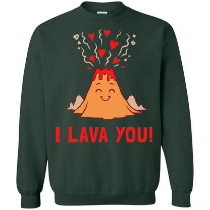 Funny Volcano Valentines Love T-shirt I Lava You T-shirt Forest Green