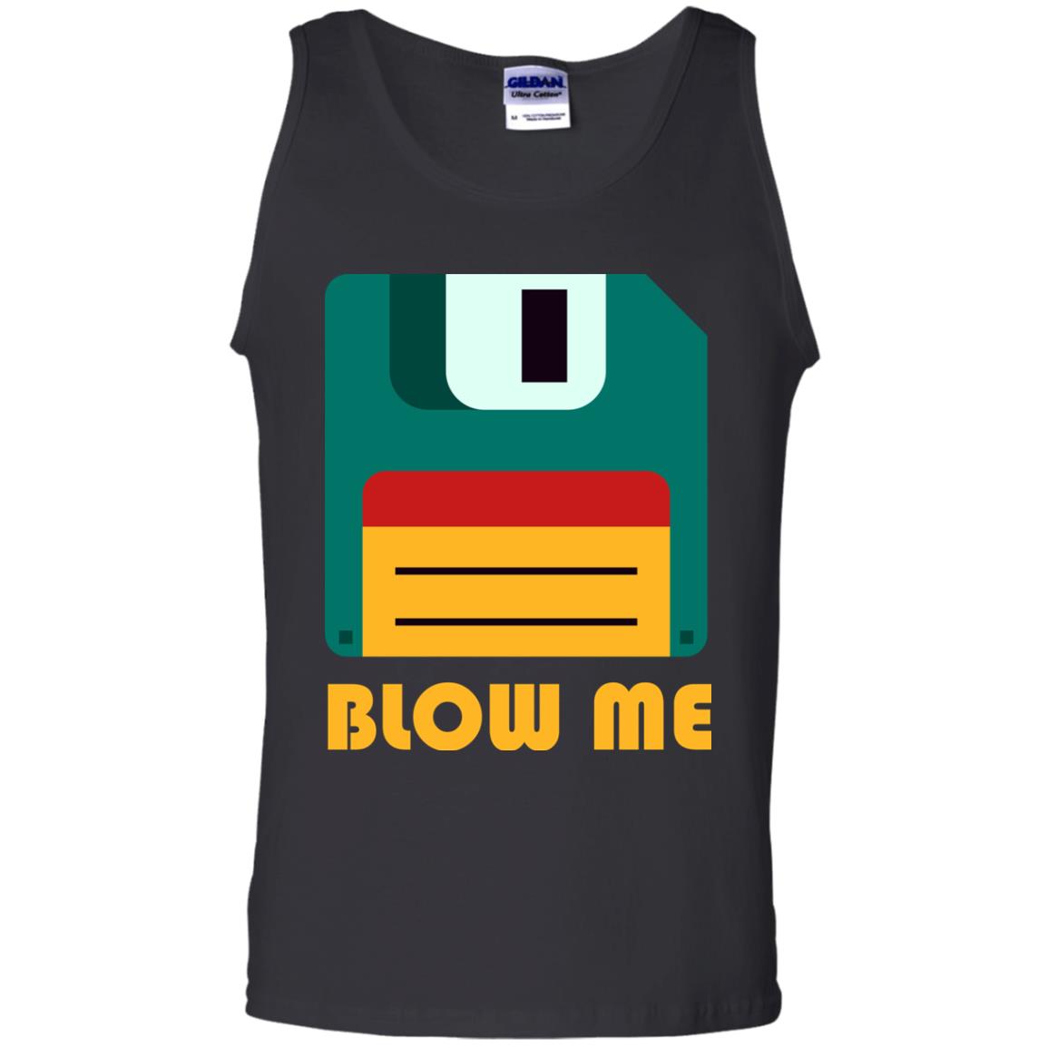 Blow Me Funny Floppy Disk Saying T-shirt Black