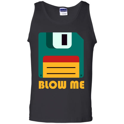 Blow Me Funny Floppy Disk Saying T-shirt Black