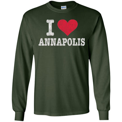 Distressed Retro I Love Annapolis T-shirt Forest Green