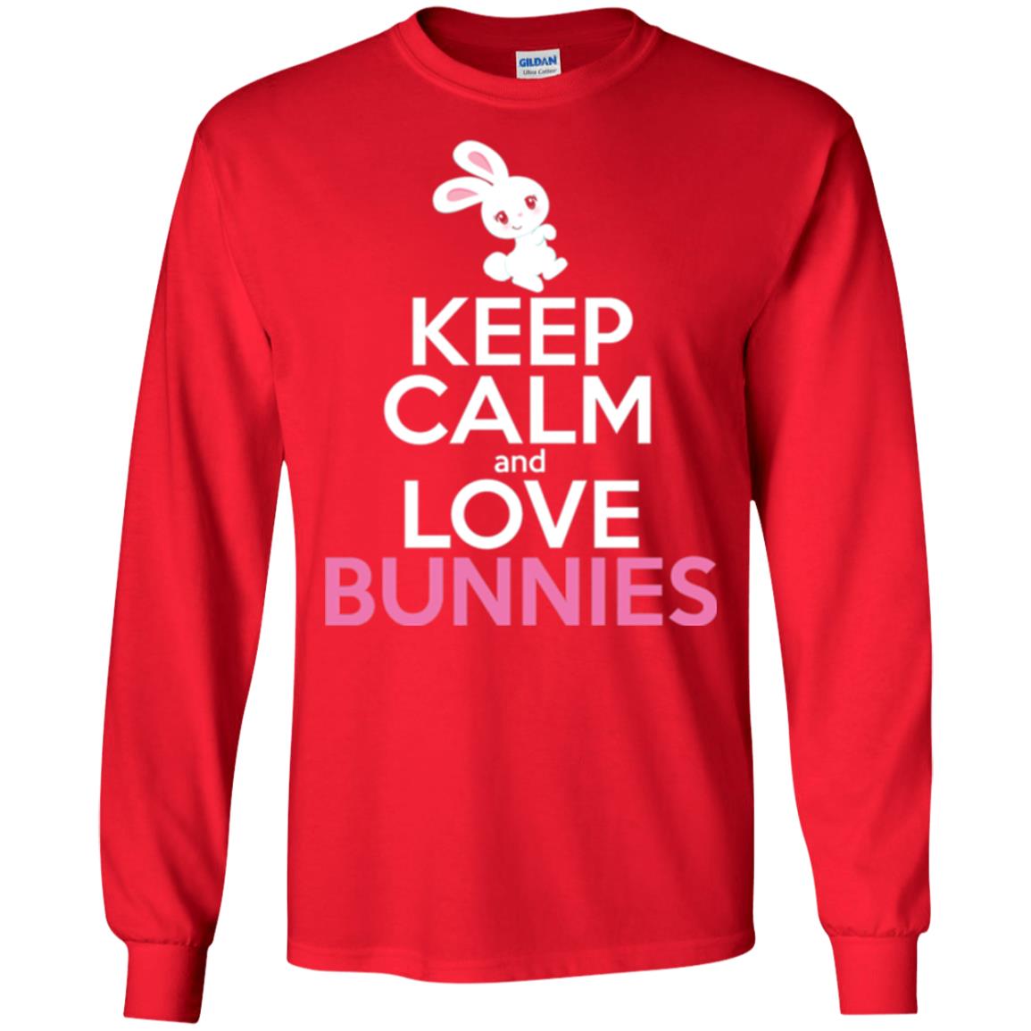 Bunny T-shirt Keep Calm And Love Bunnies Red