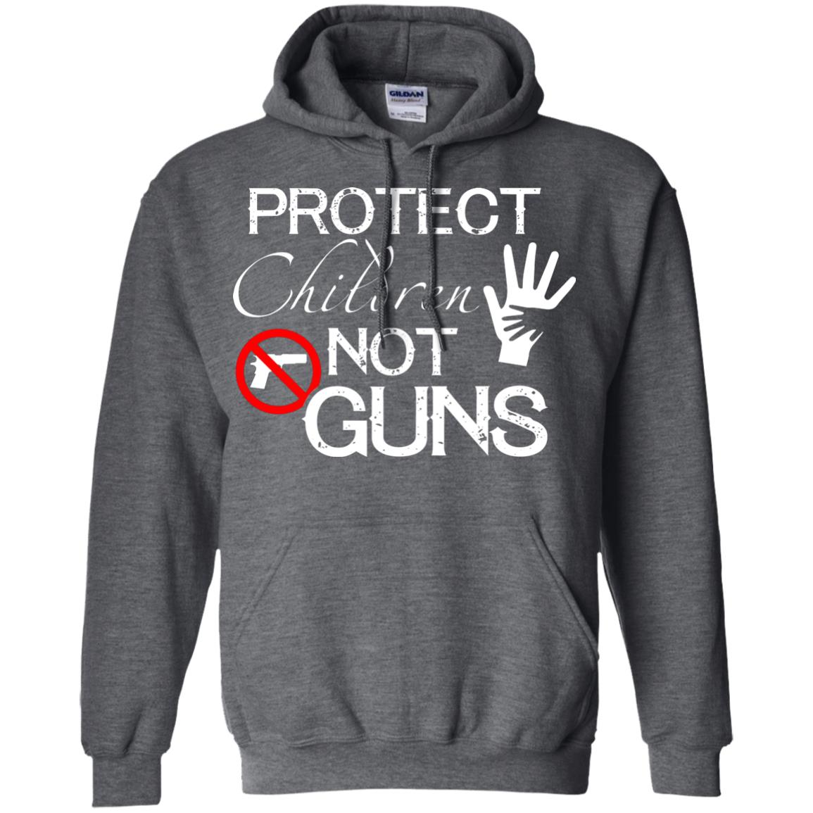 Anti Gun T-shirt Protect Children Not Gun Dark Heather
