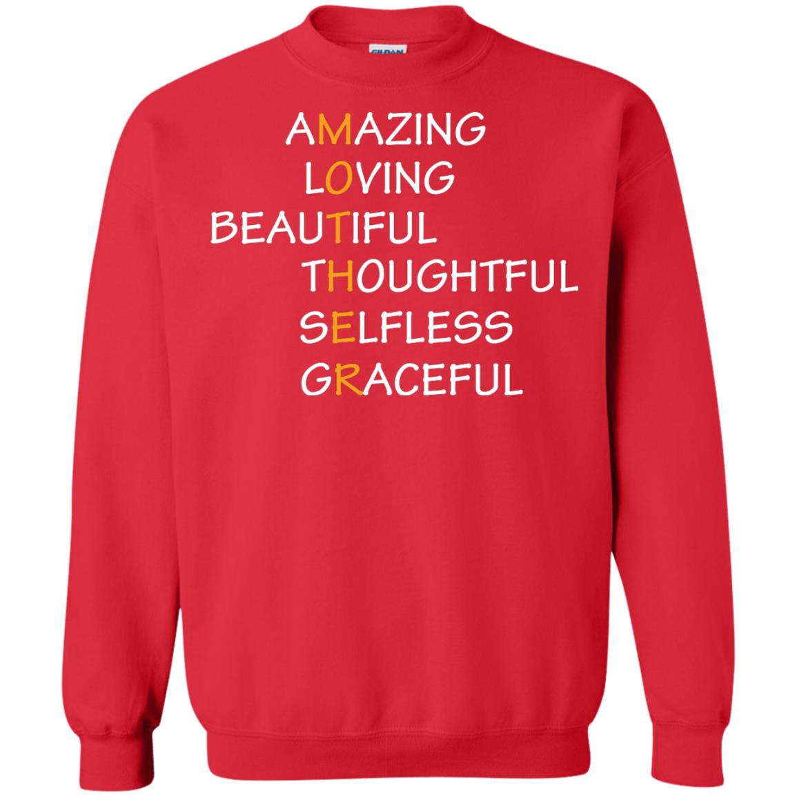Amazing Loving Beautiful Thoughtful Selfless Graceful Mother Red