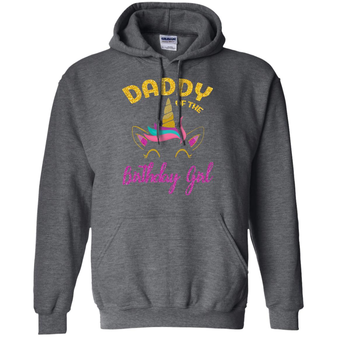 Daddy Mommy Of The Unicorn Birthday Girl T-shirt Dark Heather