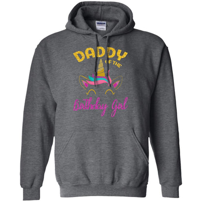 Daddy Mommy Of The Unicorn Birthday Girl T-shirt Dark Heather