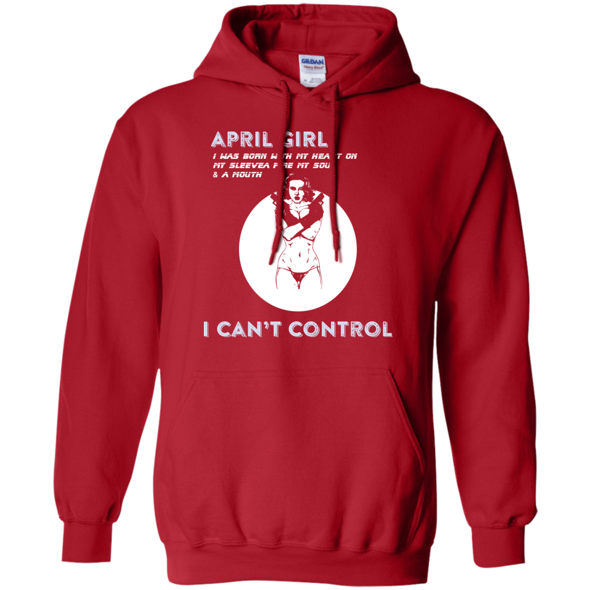 April Girl I Was Born With My Heart T-shirt Red