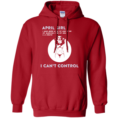 April Girl I Was Born With My Heart T-shirt Red