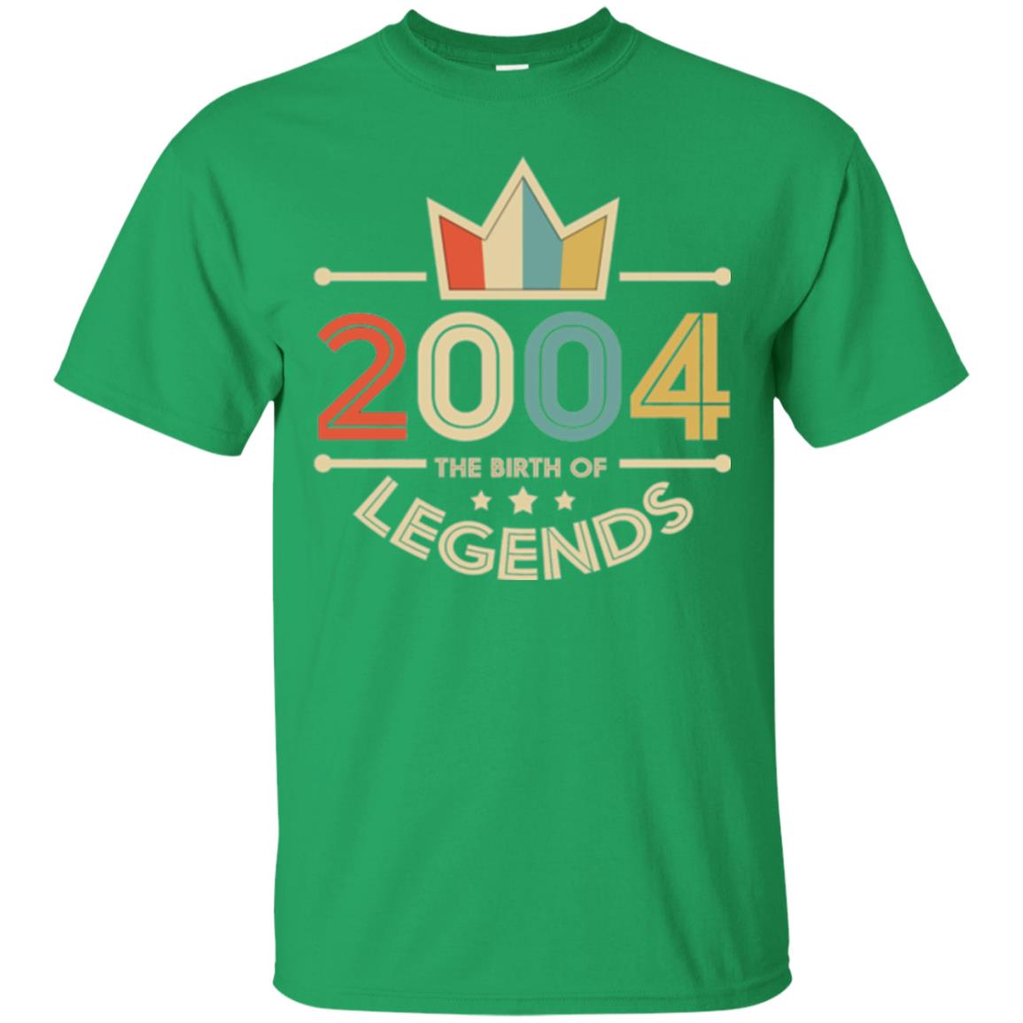 Brithday T-shirt Vintage 2004 The Birth Of Legends Irish Green
