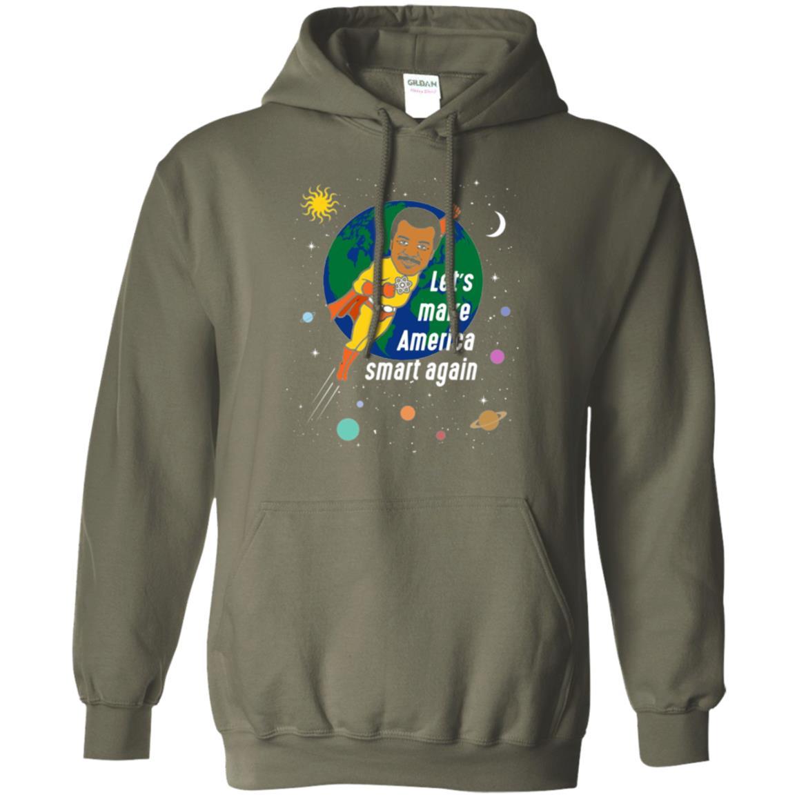 Astronomy T-shirt Let's Make America Smart Again Military Green