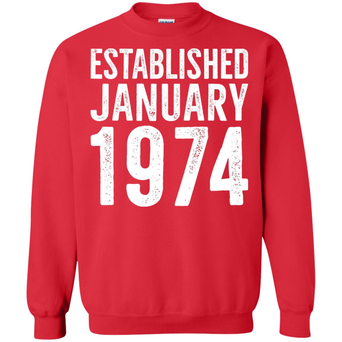 Established January 1974 43rd Birthday T-shirt Red