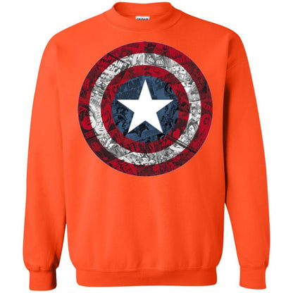 Film T-shirt Captain America Avengers Shield Comic Graphic Orange