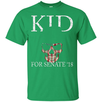 Kid For Senate 2018 Skull Flag And Fedora Rock It T-shirt Irish Green