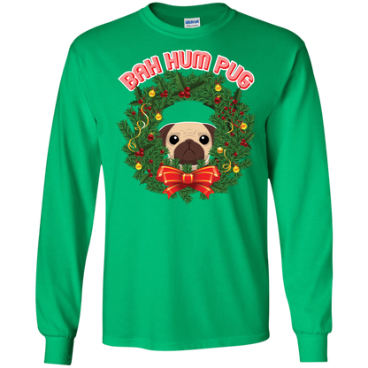 Christmas T-Shirt Bah Hum Pug Irish Green