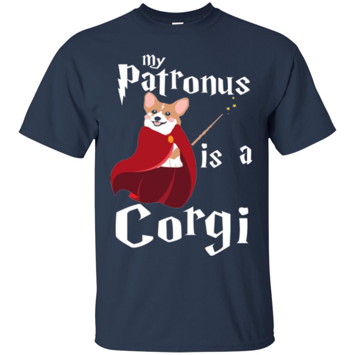 Dog Lover T-shirt My Patronus Is A Corgi Navy
