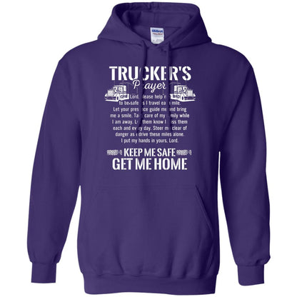 Trucker Prayer Keep Me Safe Get Me Home Truck Driver Shirt Purple