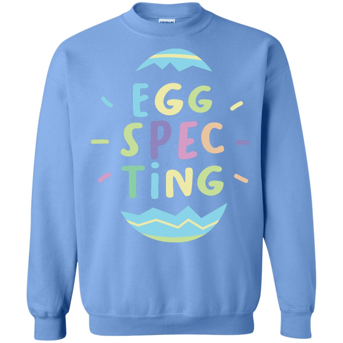 Eggspecting Funny Pregnancy Pregnant Easter Shirt Carolina Blue