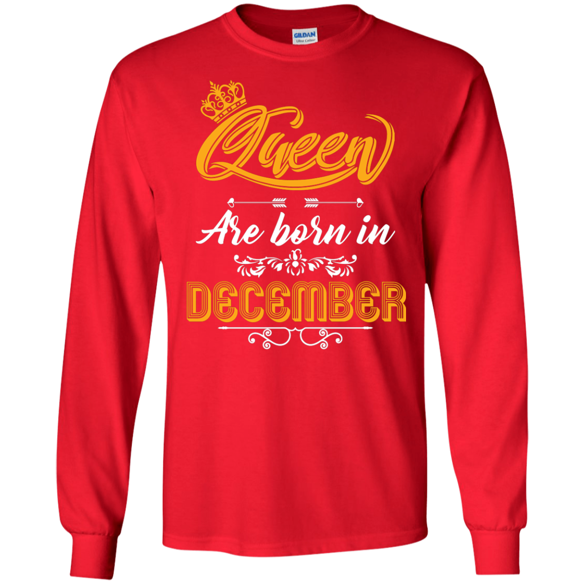 Brithday T-Shirt Queen Are Born In December Red