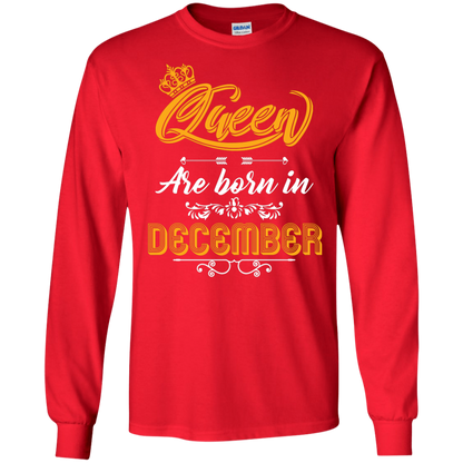 Brithday T-Shirt Queen Are Born In December Red