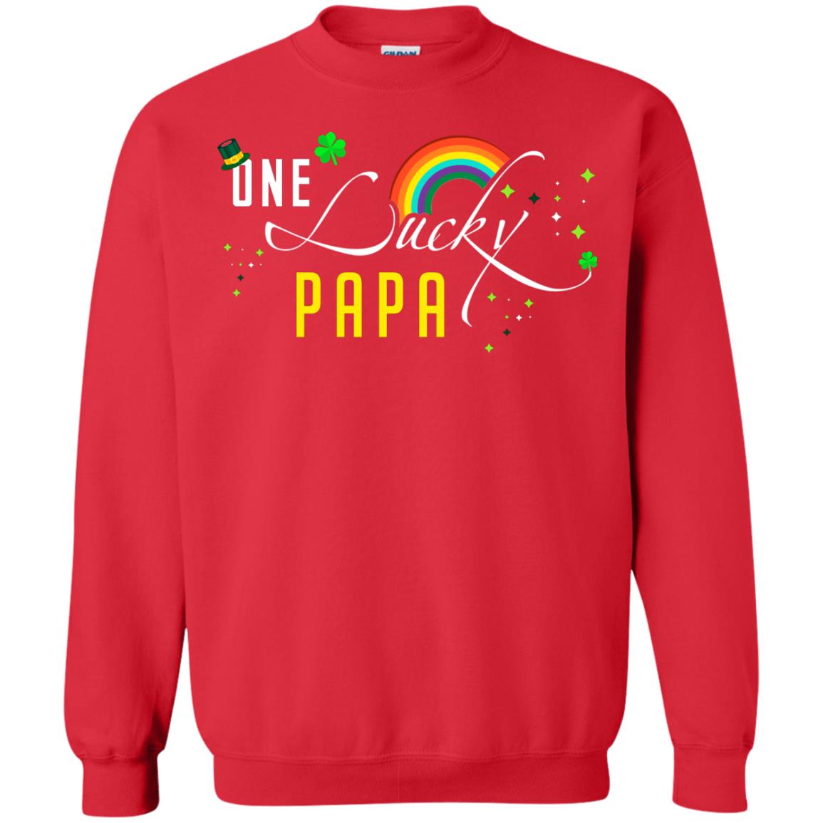One Lucky Papa St. Patrick_s Day T-shirt Red