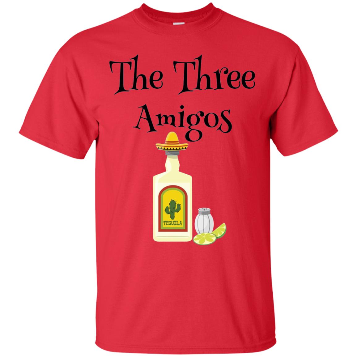 Cooking Lovers T-shirt The Three Amigos Tequila Salt Lime Red