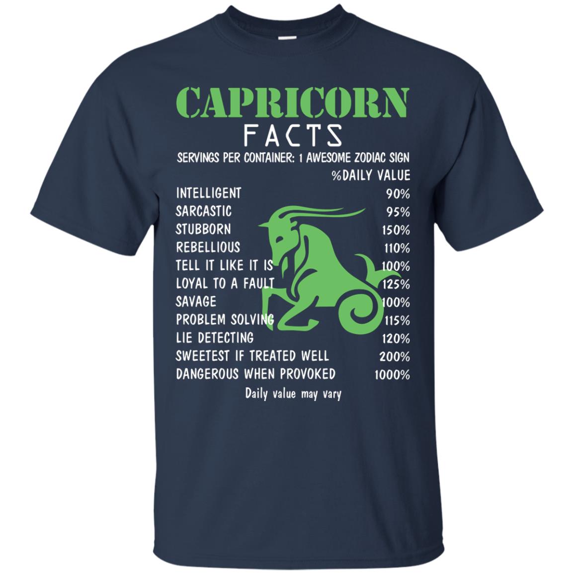 Capricorn Facts 1 Awesome Zodiac Sign Gift Shirt For Capricorn Horoscope Navy