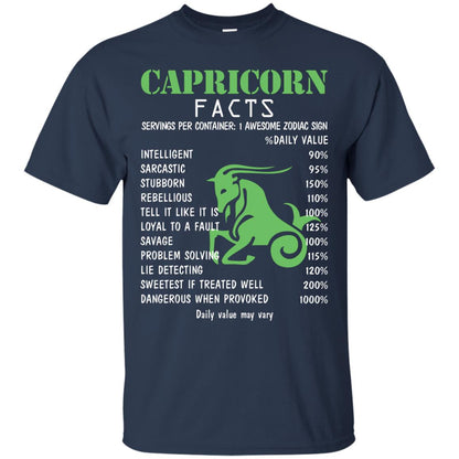 Capricorn Facts 1 Awesome Zodiac Sign Gift Shirt For Capricorn Horoscope Navy