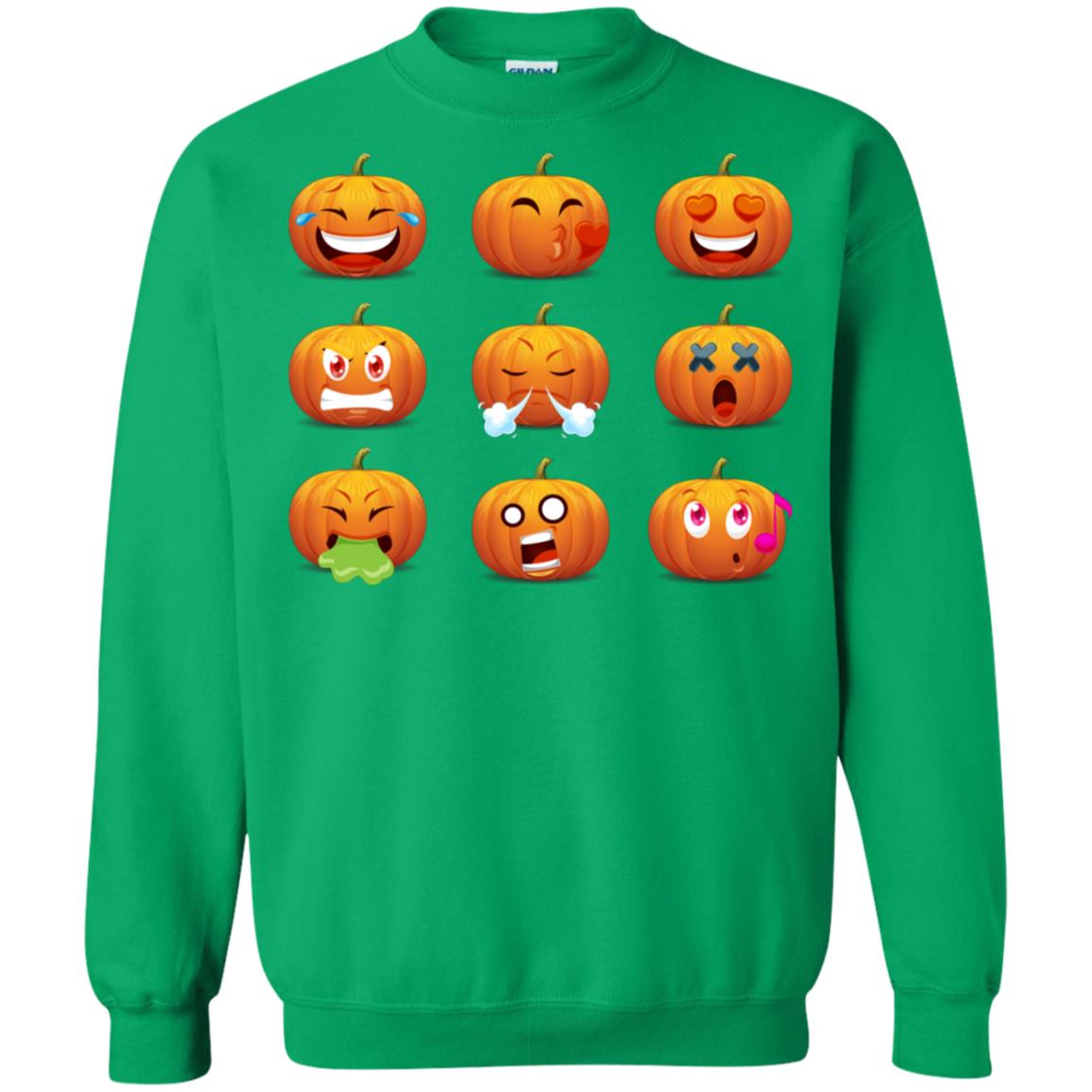 Funny Pumpkins Emoji Halloween Gift Shirt Irish Green