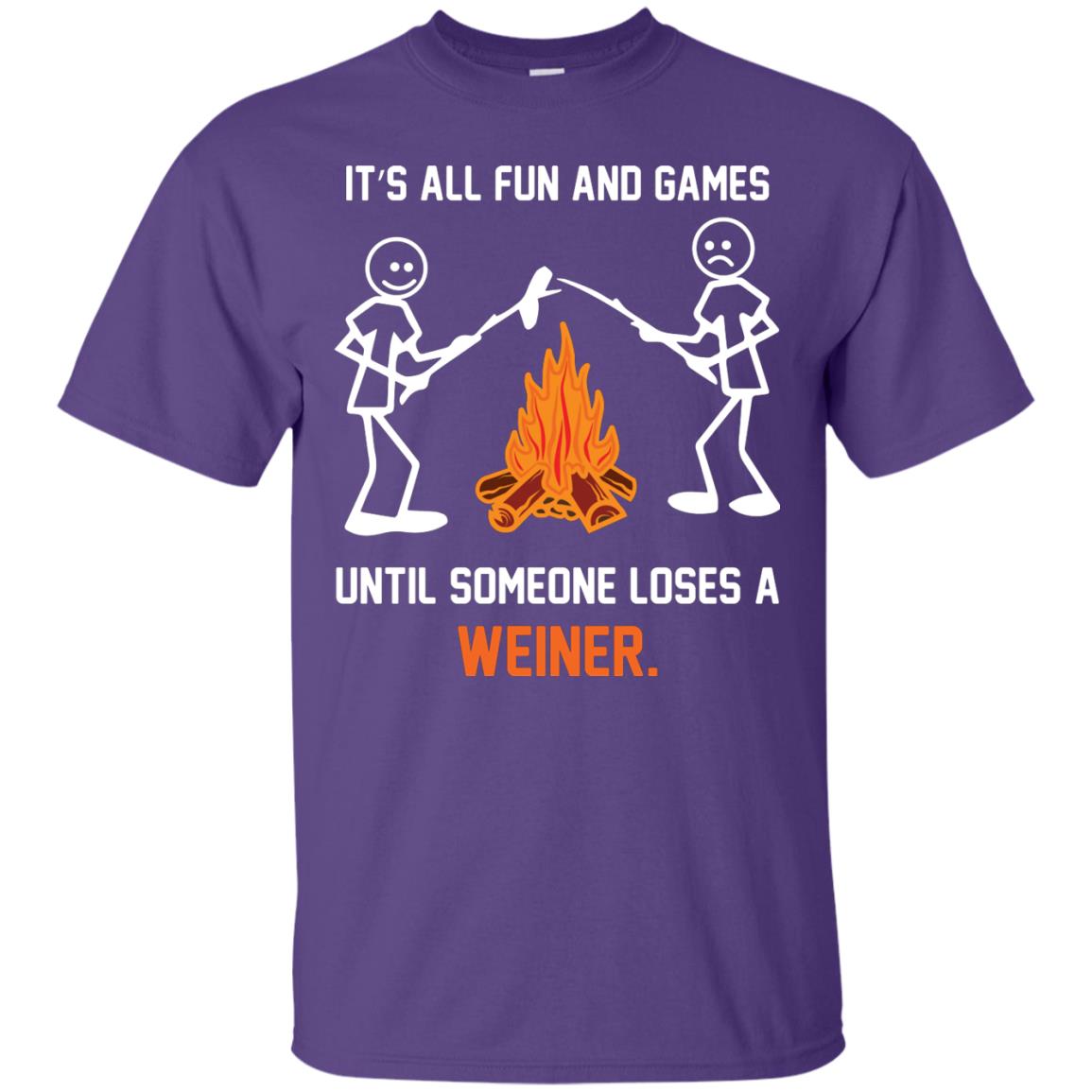 Camper T-shirt It’s All Fun And Games Until Someone Loses A Weiner Purple