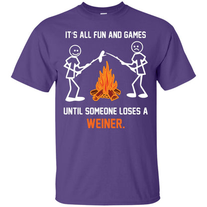 Camper T-shirt It’s All Fun And Games Until Someone Loses A Weiner Purple