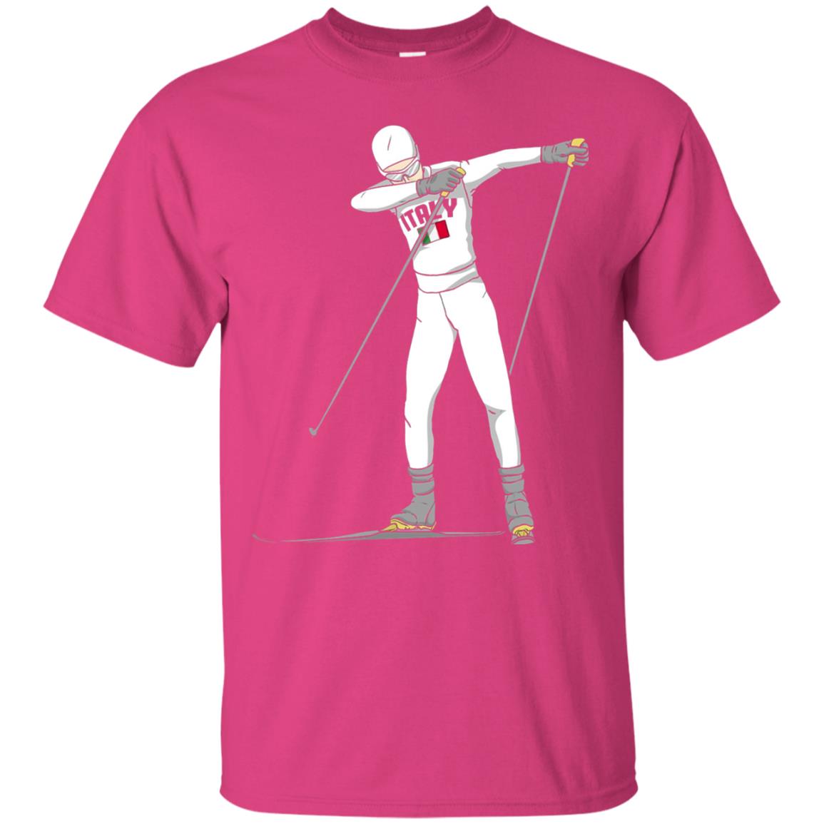 Italy Dabbing Skier Shirt Heliconia