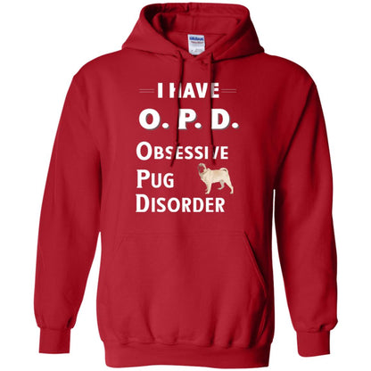 Dog Lovers T-shirt I Have Opd Obsessive Pug Disorder Red