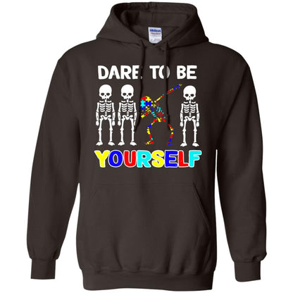 Dare To Be Yourself Autism Awareness Shirt Dark Chocolate