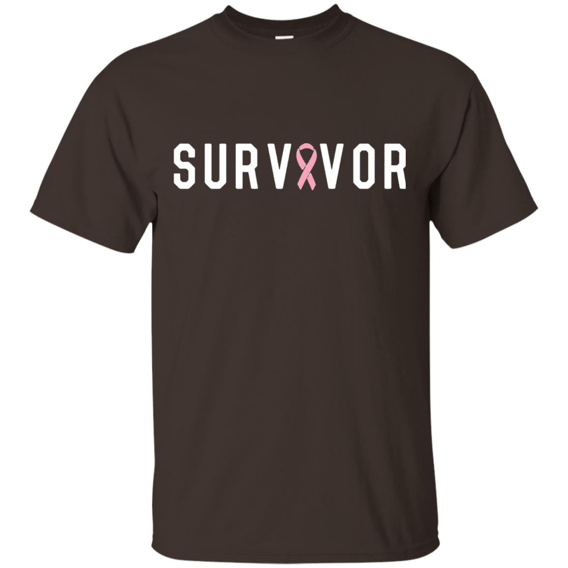 Breast Cancer Survivor We Did It T-shirt Pink Ribbon Dark Chocolate