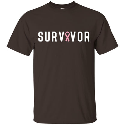 Breast Cancer Survivor We Did It T-shirt Pink Ribbon Dark Chocolate