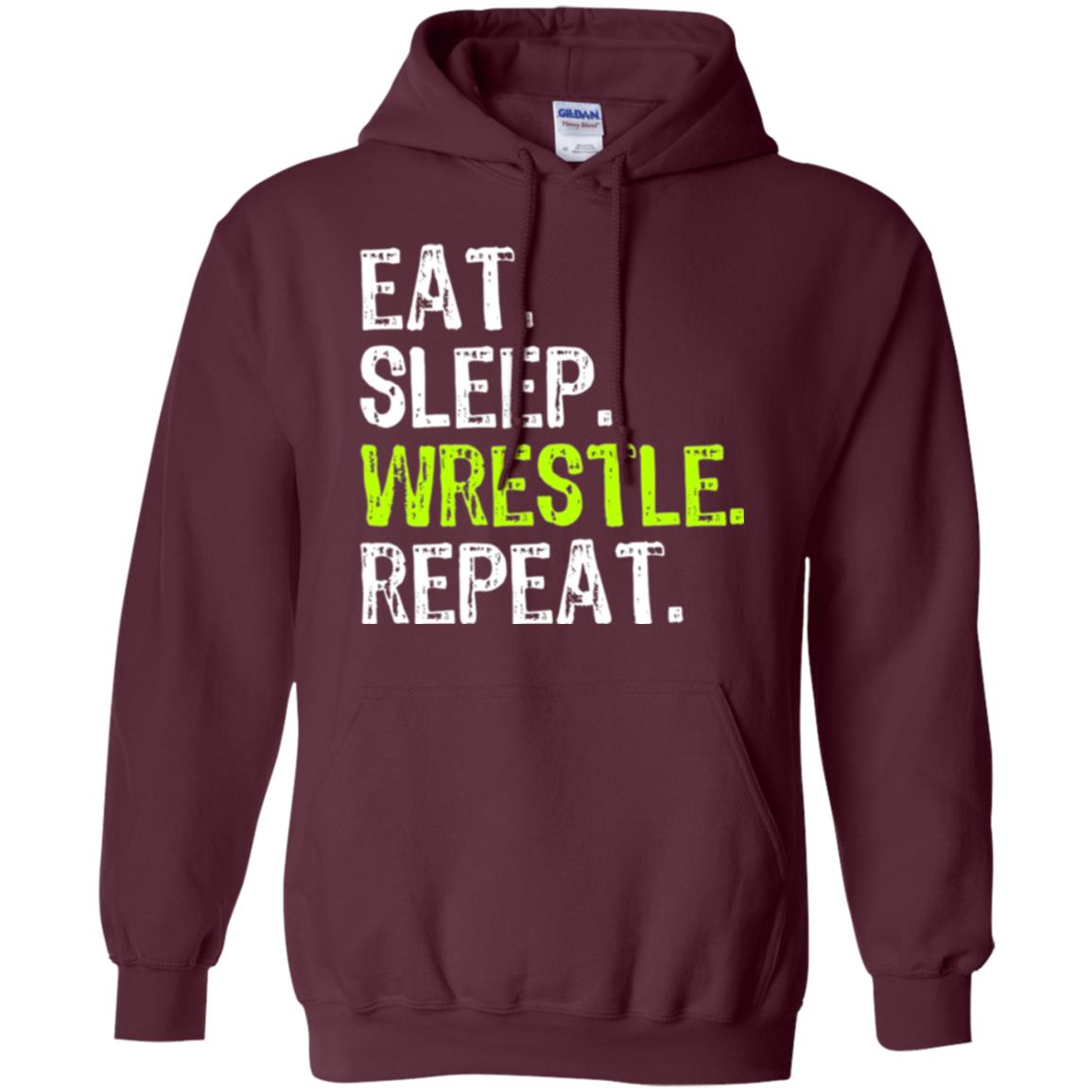 Wrestling T-shirt Eat Sleep Wrestle Repeat Maroon