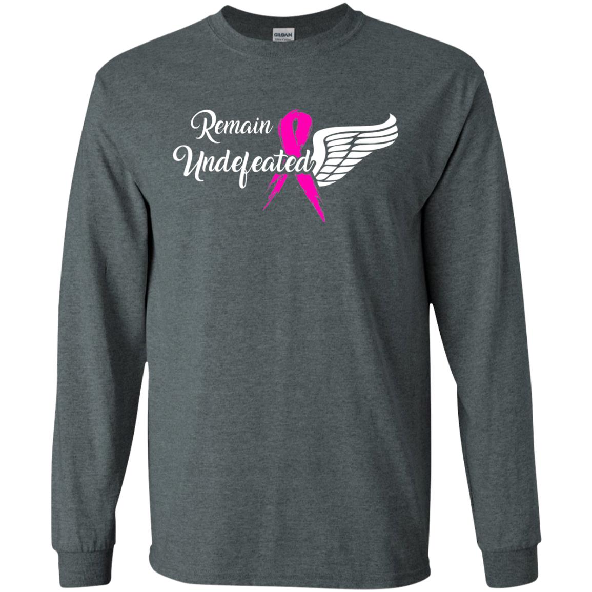 Breast Cancer T-shirt Remain Undefeated Dark Heather