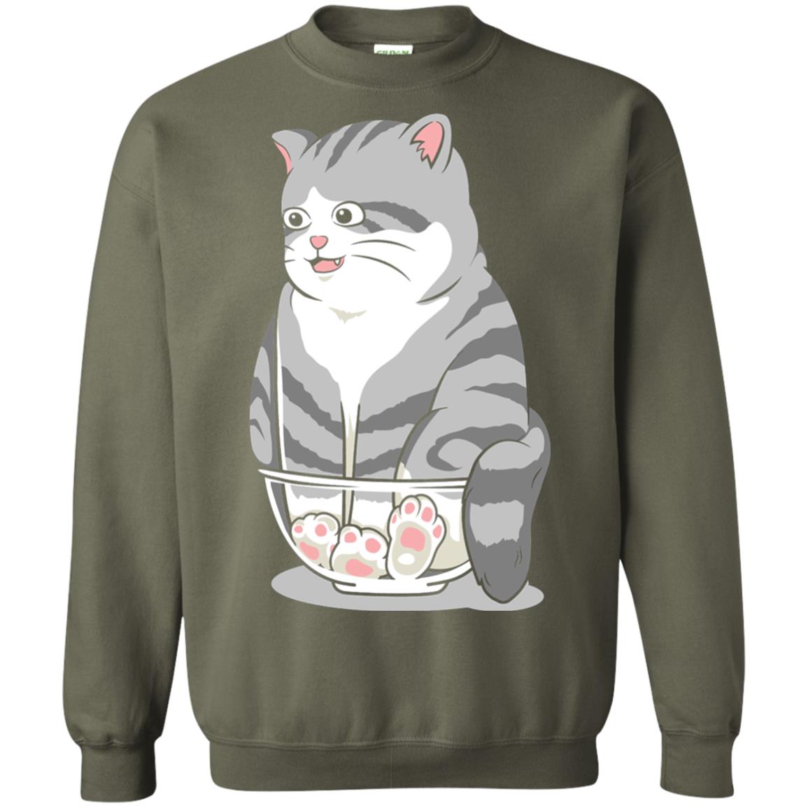 Cat Smile Cat Lover T-shirt Military Green