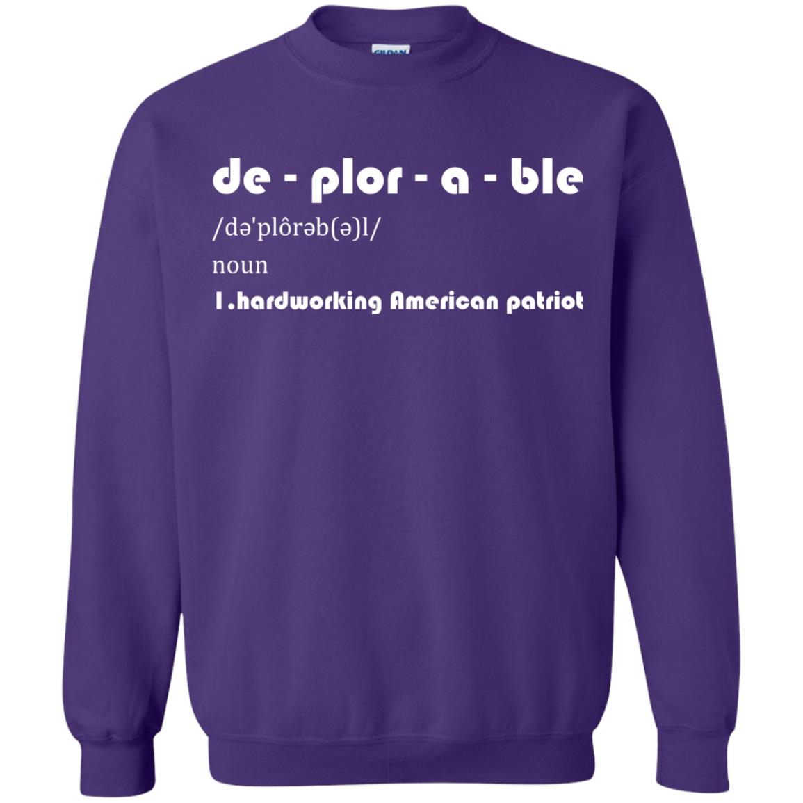 Patriot T-shirt De-plor-a-ble Definition Purple