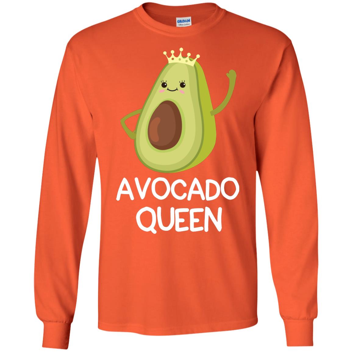 Avocado Queen Vegetarian Shirt For Girls Orange
