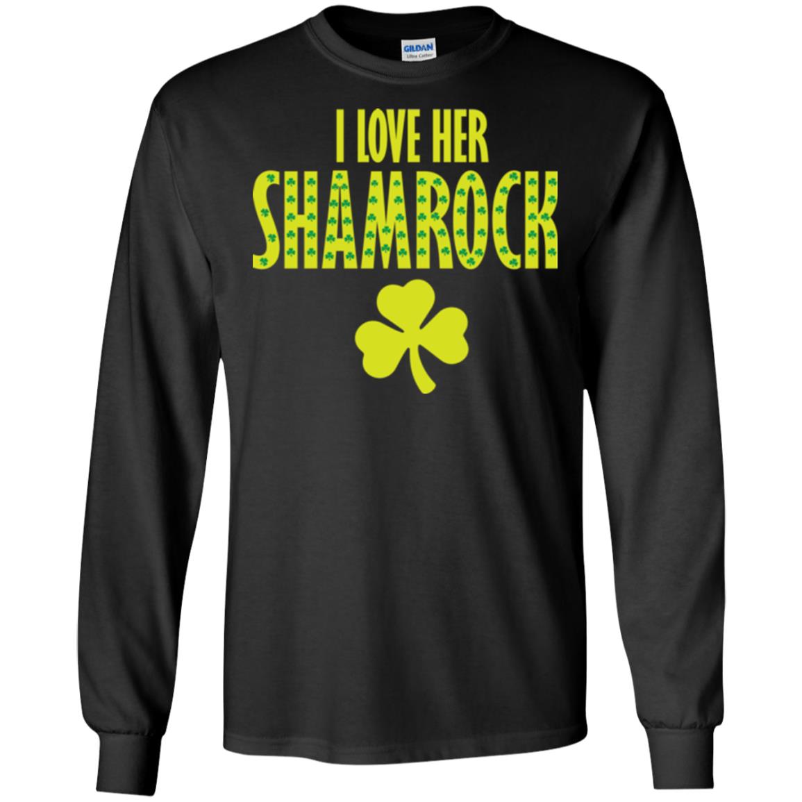 St. Patrick's Day T-shirt I Love Her Shamrock Black