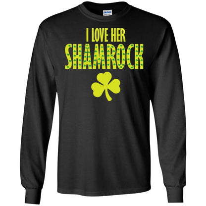 St. Patrick's Day T-shirt I Love Her Shamrock Black