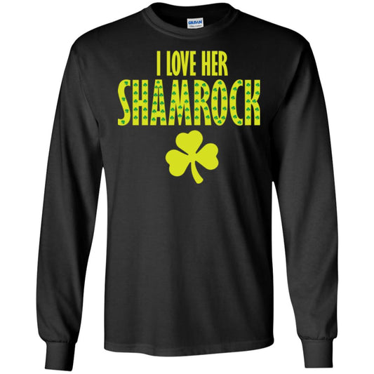 St. Patrick's Day T-shirt I Love Her Shamrock Black